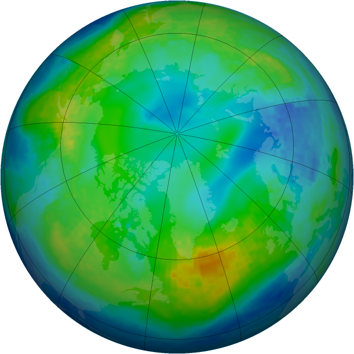 Arctic ozone map for 12 November 2003
